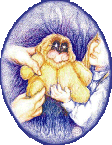 Heather handing Sherwood to Alisha